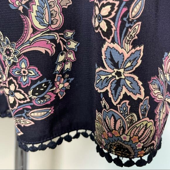 SALE!!!! Lord & Taylor Design Lab blue paisley romper size medium - Picture 3 of 6